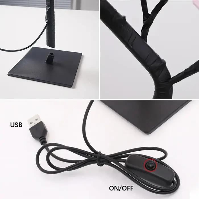 Lampe de Table LED Rose fleur arbre USB veilleuses décoration de la maison LED lampes de Table fêtes