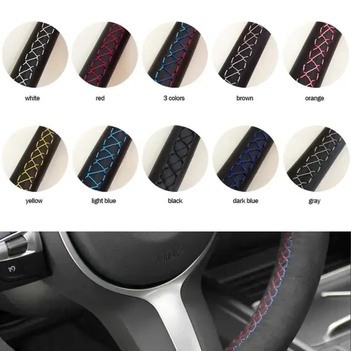 Housse de volant de voiture personnalisée en daim antidérapant, accessoires de voiture tressés origi