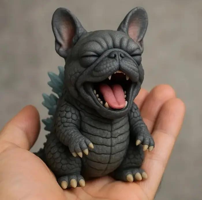Figurine de chien monstre