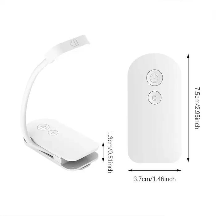 Lampe de lecture à clipser LED – Lampe de lecture réglable, portable et rechargeable par USB pour la