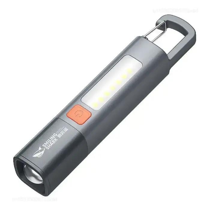 SMILING SHARK lampe de poche extérieure lumière forte mise au point Variable avec projecteur lumières latérales Mini