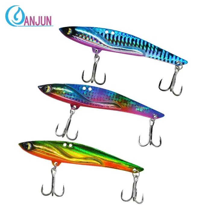4 pièces VIB leurre de pêche 23g 35g gabarit en métal coulant grande lame longue fonte triple croche