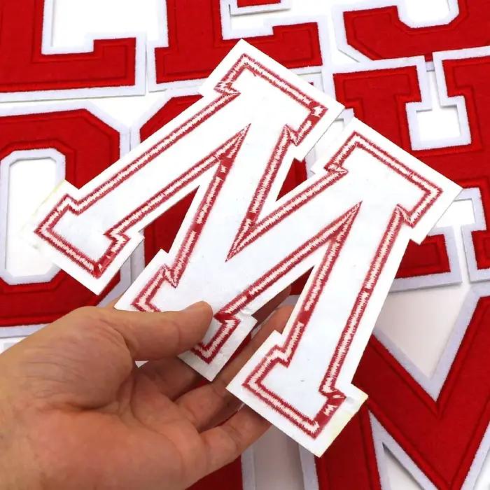1Pc grandes lettres rouges Patch 114MM Alphabet anglais fer