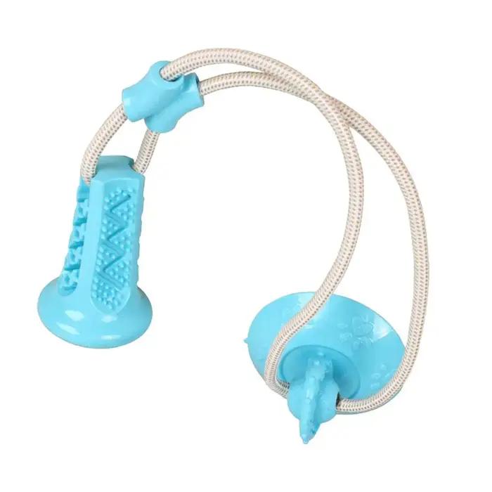 Jouet interactif pour chien à ventouse avec corde de traction et distributeur de nourriture