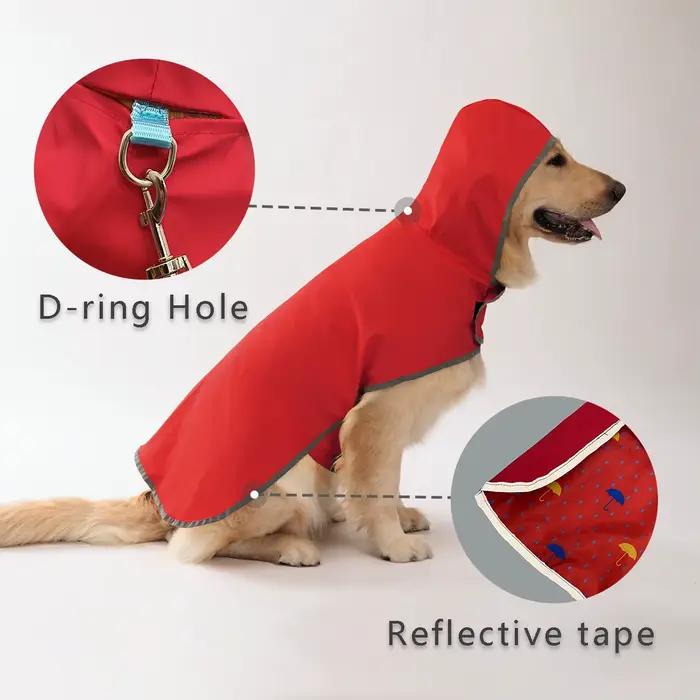 Manteau imperméable pour chien en fibre de polyester PU avec fermeture velcro Quick-Sister pour chiens de toutes tailles et races pour les randonnées et les voyages