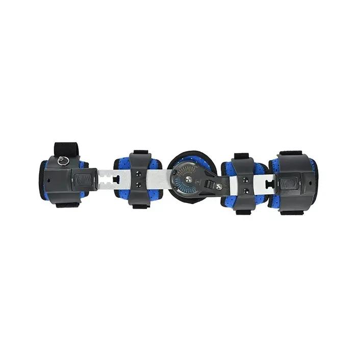 Attelle de coude ROM réglable en matériau composite bleu pour soutien du bras après opération ou blessure occasions spéciales récupération rapide et confortable