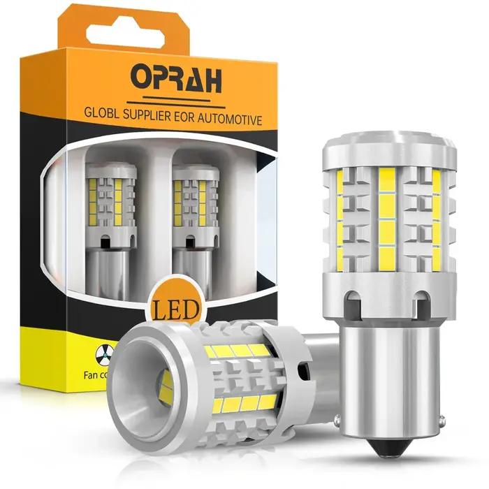 Oprah 2 pièces PY21W LED CANBUS clignotant BA15S P21W 1156 BAU15S ampoule 3020SMD voiture LED feu de