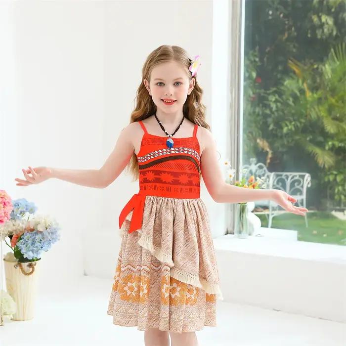 Robe de princesse Moana pour enfants, tenue de fête d'Halloween, de carnaval ou de mascarade, cadeau