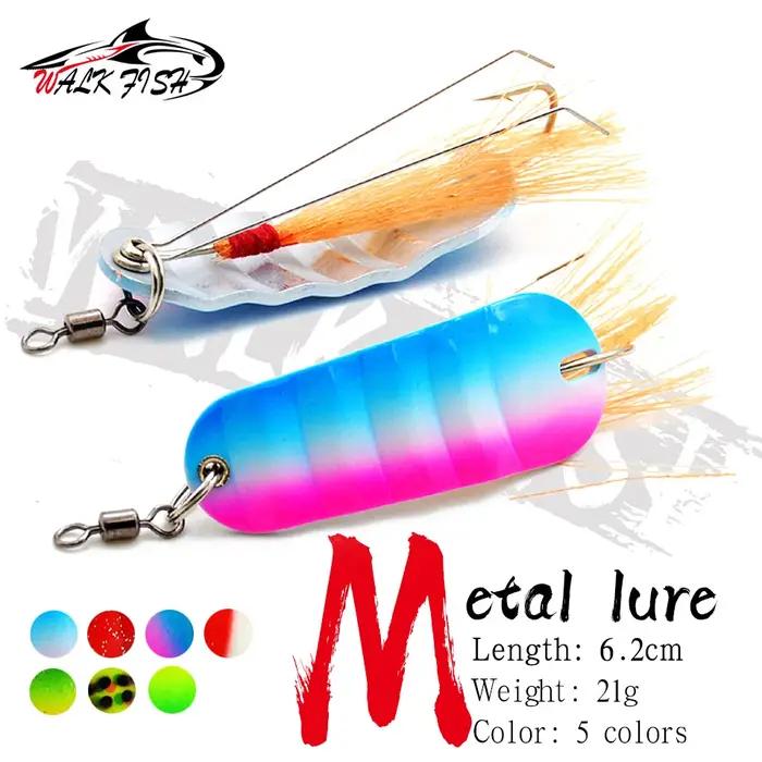 Leurre métallique rigide arc-en-ciel avec plumes, appât artificiel Anti-accrochage idéal pour la pêc