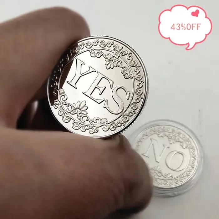 Pièce de monnaie de 25mm de diamètre, oui ou pas besoin de décision, Badge commémoratif, placage en