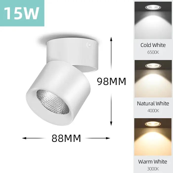 Downlight LED Dimmable Couleurs Pliable 360 ° Plafonnier Spot réglable 7W 10W 15W
