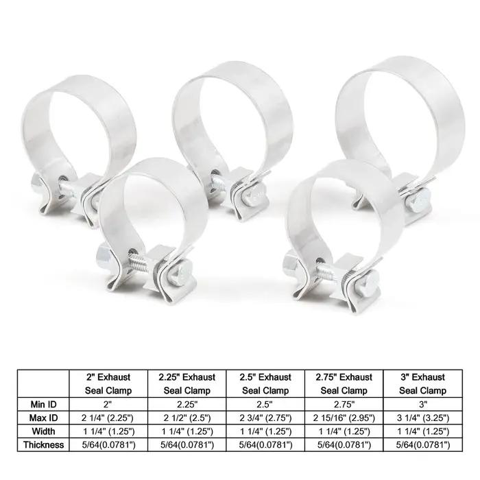 2.0 "2.25" 2.5 "2.75" 3.0 "304 acier inoxydable pince d'accord bout à bout bande étroite joint d'éch