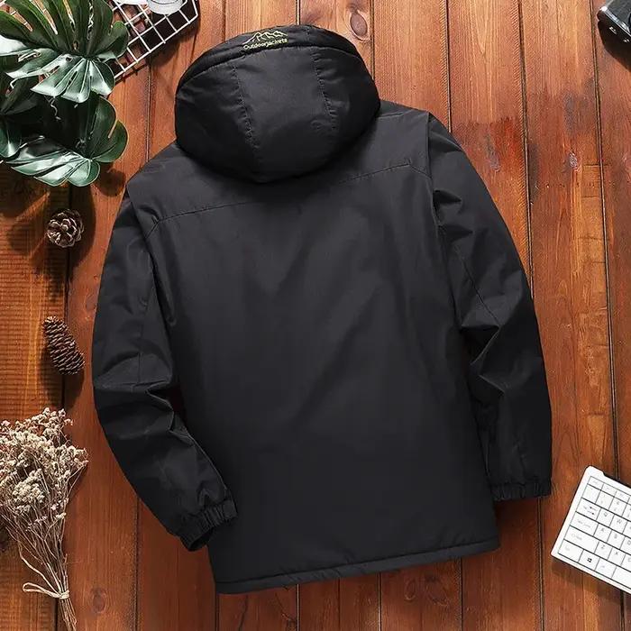 Veste d'escalade en plein air pour homme, coton épais, doublure polaire, fermeture éclair, grandes tailles, hiver, alpinisme, randonnée, activités de plein air