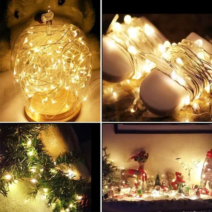 TxxCvv – Mini lumière LED féerique de noël, 1M 2M 3M 5M, guirlande en cuivre, lampe de nuit étanche
