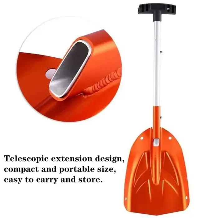Pelle à neige robuste en acier au carbone avec poignée antidérapante pour nettoyage de cour extérieure hivernal facile à transporter et ranger