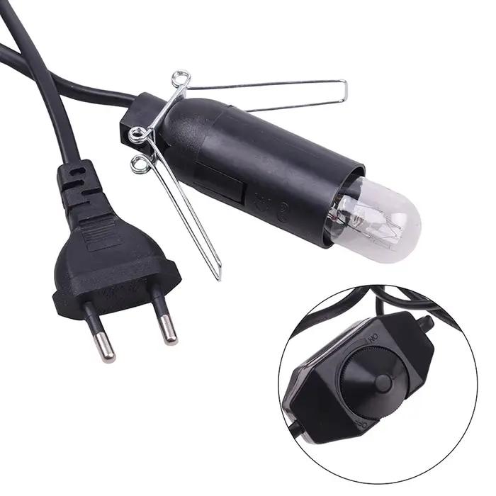Câble d'alimentation E14 E12 avec variateur et interrupteur marche/arrêt, cordon de prise pour lampe