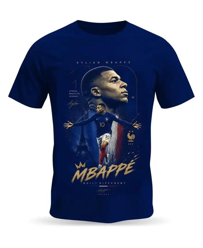 T-shirt imprimé graffiti portrait de Kylian Mbappé