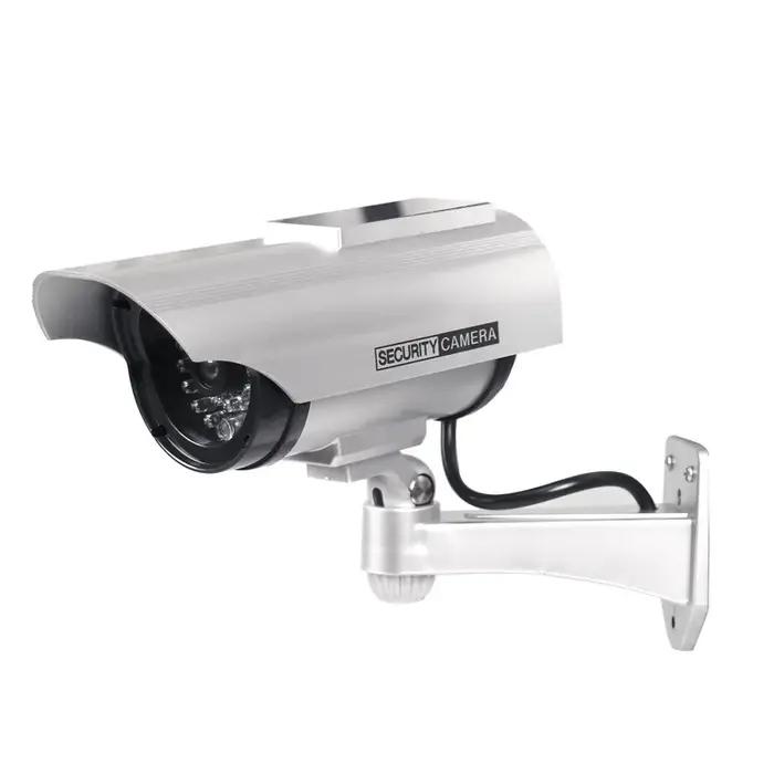 Fausse caméra de sécurité factice à énergie solaire, caméra de Surveillance antivol avec lumière LED