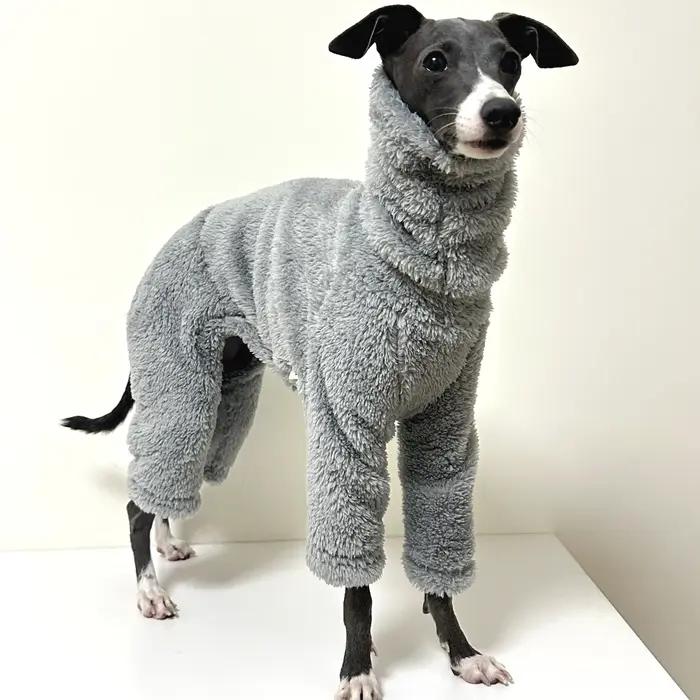 Greyhound italien Double face chien gris vêtements col roulé chaud polaire
