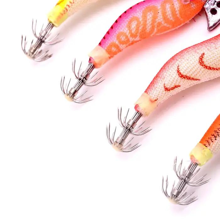 Leurres de pêche enveloppés de crevettes, appâts de poulpe ShriAJWood, hameçons de pêche au calmar,