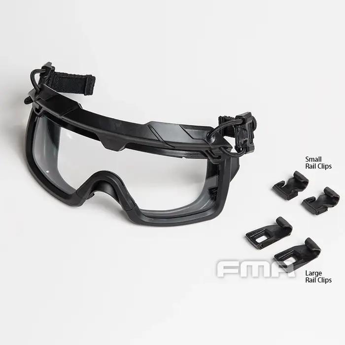 Lunettes de protection tactiques grises transparentes anti-explosion 3mm pour casque chasse extérieur FMA