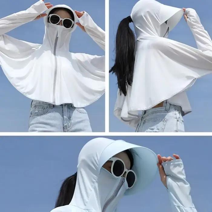 Veste fine à manches longues pour femmes en soie protection solaire UV pour vélo, randonnée, sports de plein air et occasions spéciales