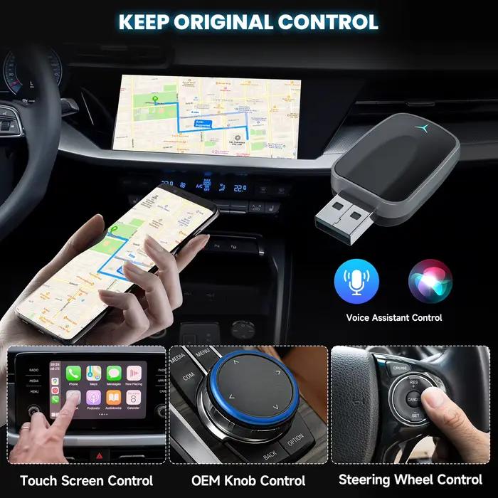 Adaptateur CarPlay filaire vers sans fil 2 en 1