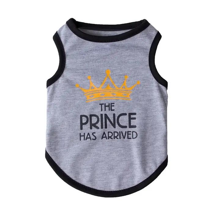 T-shirt Gilet Princesse Couronne pour Chien, Vêtements d'Été en Coton pour Petits Chiens, Chemises pour Chihuahua, Caniche, Chiots, Vêtements pour Animaux de Compagnie, Prince