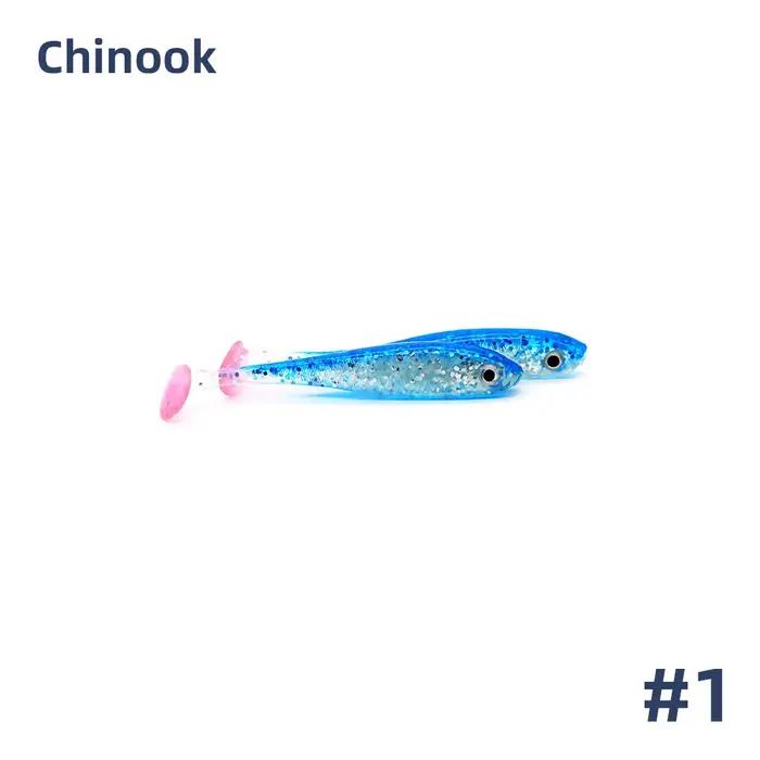 Chinook SoftBait leurre queue de pagaie queue d'ombrage 65mm 5 pièces appât de poisson en plastique
