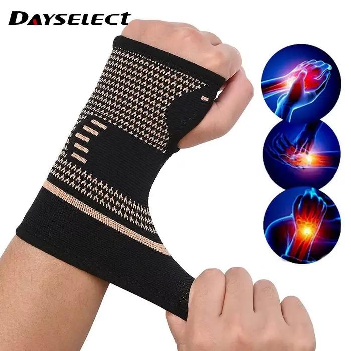 1 pièces bracelet de poignet en Fiber de cuivre élastique Sport pansement bracelet main soutien de g