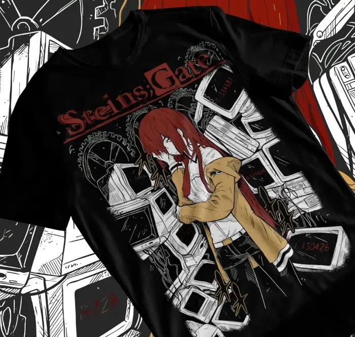 Steins Gate-T-shirt Kurisu Makise, Kawaii Waifu Anime Shirt, Tee-shirt doux