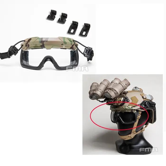 Lunettes de protection tactiques grises transparentes anti-explosion 3mm pour casque chasse extérieur FMA