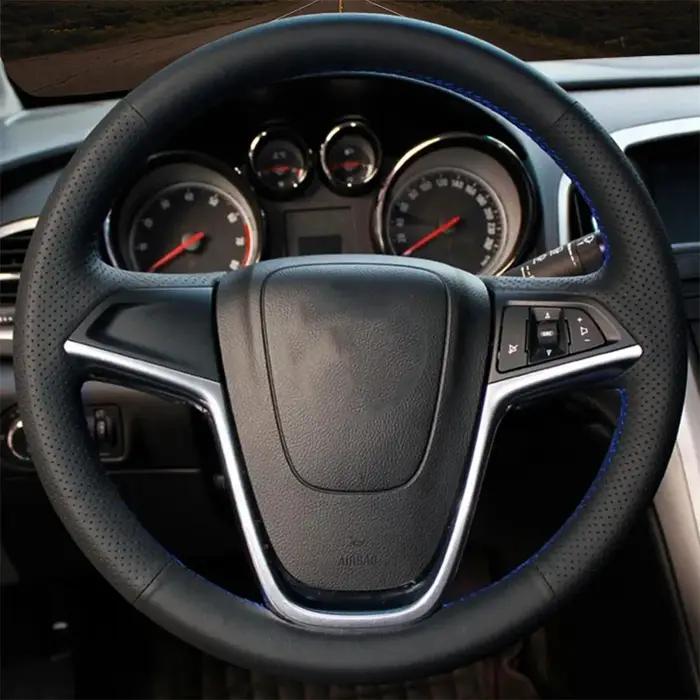 Housse de volant de voiture en Faux cuir noir, bricolage, pour Opel Ampera 2012 Zafira Tourer Astra