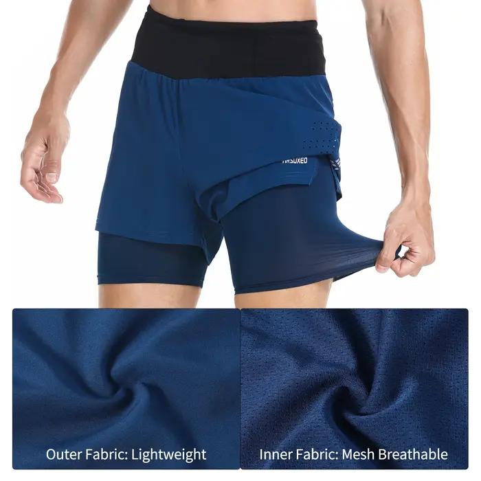 ARSUXEO short de course sur sentier pour hommes vêtements de sport 2 en 1 poches enveloppantes exerc