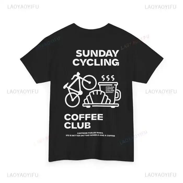Dimanche cyclisme café Club graphique t-shirts unisexe femme homme été vélo haute qualité coton T-sh