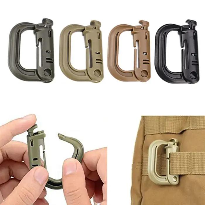 GRIMLOC – mousqueton Molle d'extérieur, anneau de verrouillage D, Clip en plastique, Type à pression