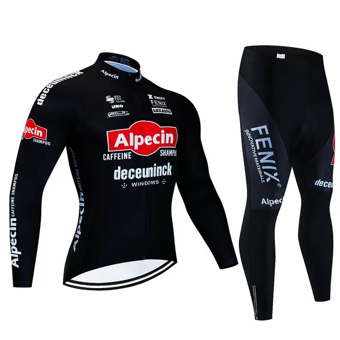 Alpecin nouvelle équipe respirant à manches longues hommes Maillot de cyclisme ensemble vtt vélo vêtements automne