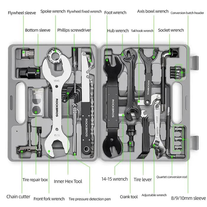 Ensemble d'outils de vélo ROCKBROS boîte multifonctionnelle pour cyclisme réparation maintenance à offrir pour amateurs et professionnels