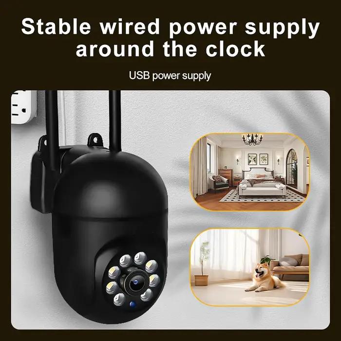 Caméra de sécurité intérieure WiFi 2MP HD avec vision nocturne pour surveillance bébé et CCTV sans fil