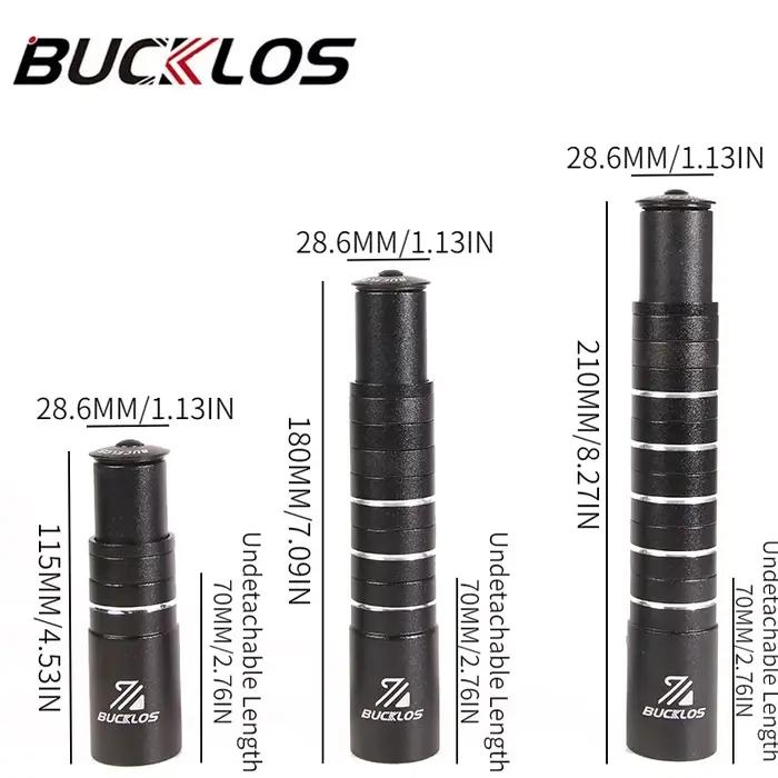 BUCKLOS tige de fourche de vélo montée jusqu'à 115mm 180mm 210mm tige de vélo extension de hauteur r