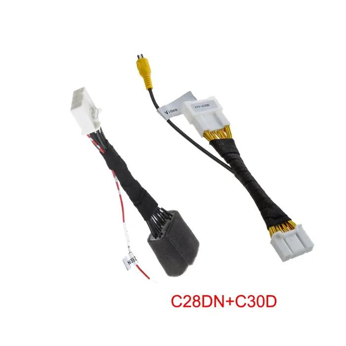 Adapteur de câble de caméra de recul SINOSMART pour Toyota RAV4 Camry Corolla Prado Avalon C-HR 2019+ Câble 28/30 broches élégant et fonctionnel pour améliorer la sécurité routière