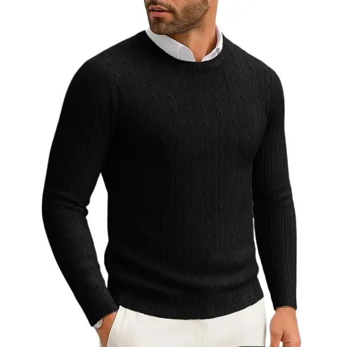 Pull tricoté à col rond pour hommes