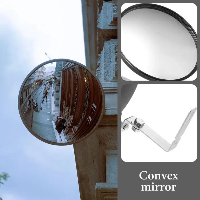Miroir de sécurité pour allée 16 cm, convexe extérieur grand angle, pour la circulation, les coins, le garage, l'aide au stationnement, lentille réfléchissante de sécurité routière