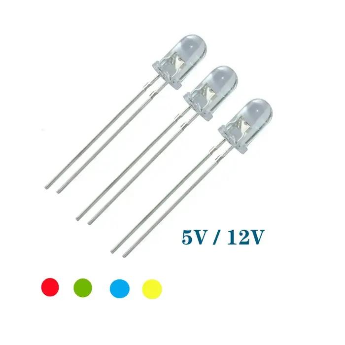 5V 12v LED 5mm 3mm perle SMD f5 f3 chapeau lampe ronde diodes dip USB voiture lumière blanc rouge ve
