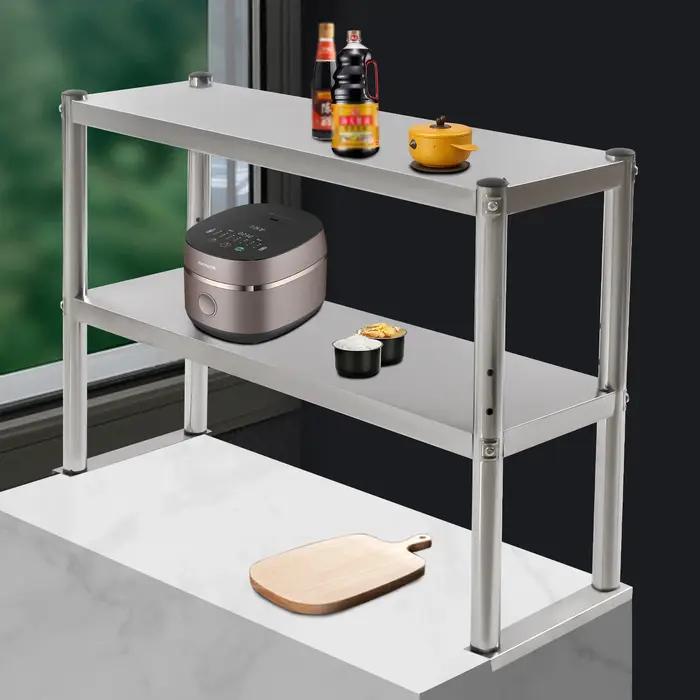 Brittop-Étagère réglable pour table de préparation, deux espaces de stockage recyclables, 12x36 pouc