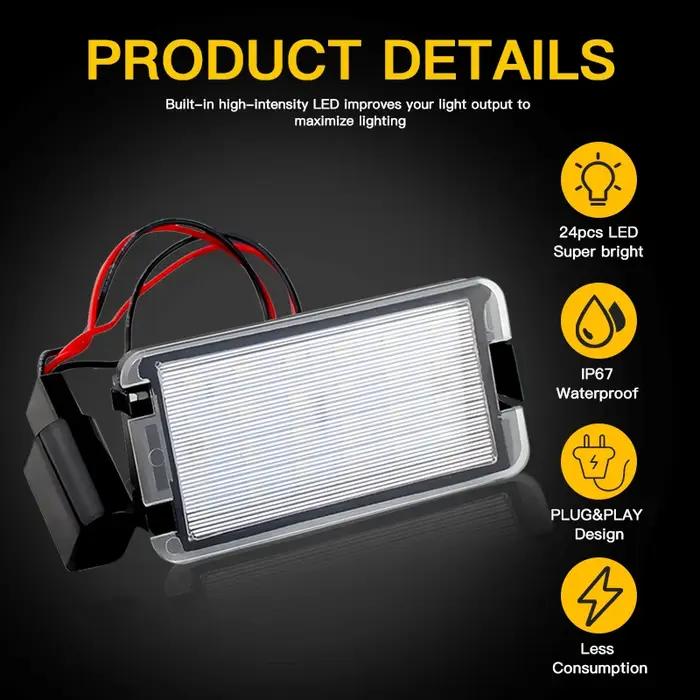 Pour Seat Ibiza 6L ab Arosa Altea Cordoba MK1 MK2 Leon 1M Toledo 5P 2004-2009 voiture LED numéro pla