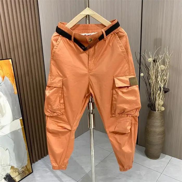 Pantalon harem homme confortable élastique mode décontractée automne cargo poches larges style hip-hop