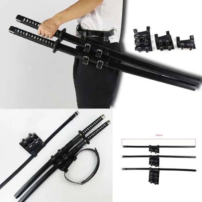 Porte-Épée Katana en Cuir PU Noir et Blanc, Étui de Ceinture Médiéval, Accessoires d'Halloween, Anime, Cosplay, oral alier, Samouraï, Ninja, Gaine de Taille