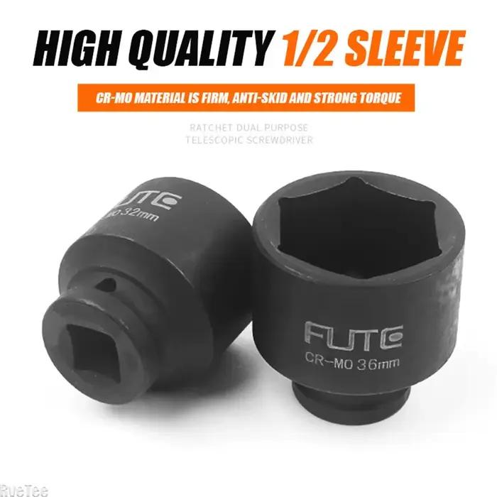 1/2 "pilote cr-v alliage haute qualité 6 points douille épaississement Hex clé à chocs courte tête d