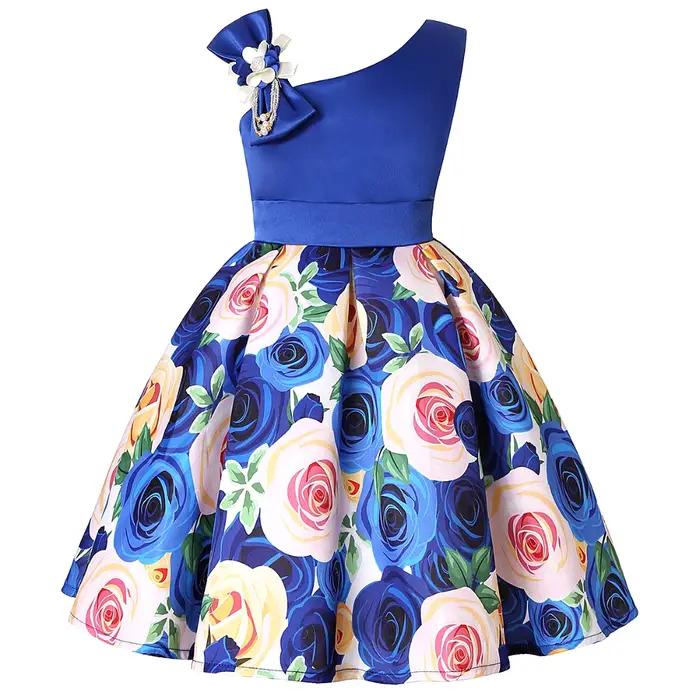 Robes d'été à fleurs pour filles, vêtements de noël pour enfants, robe princesse d'anniversaire, de